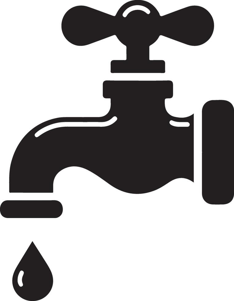 Water tap silhouette isolated on white background. Water tap icon illustration design vector