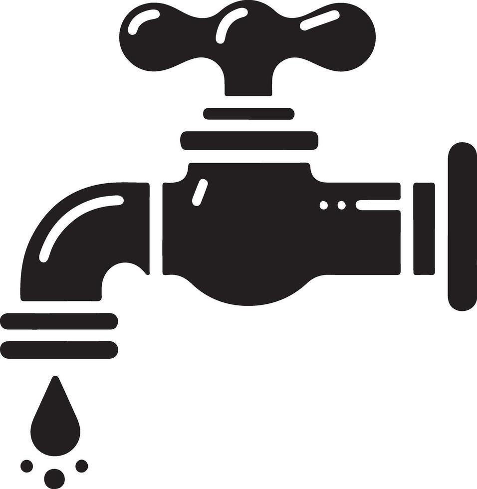 Water tap silhouette isolated on white background. Water tap icon illustration design vector