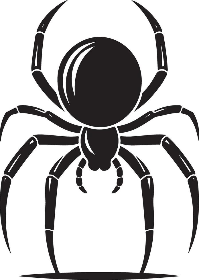 spider silhouettes. black spider on white background. danger insect. horror banner, scary poster vector