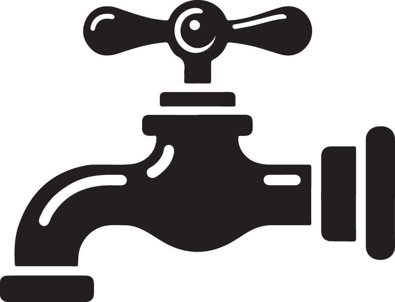 Water tap silhouette isolated on white background. Water tap icon illustration design vector