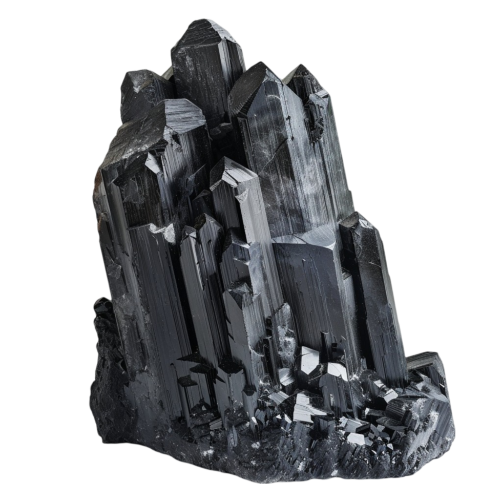 Large Dark Gray Rock with Jagged Edges on Transparent background AI-Generative png