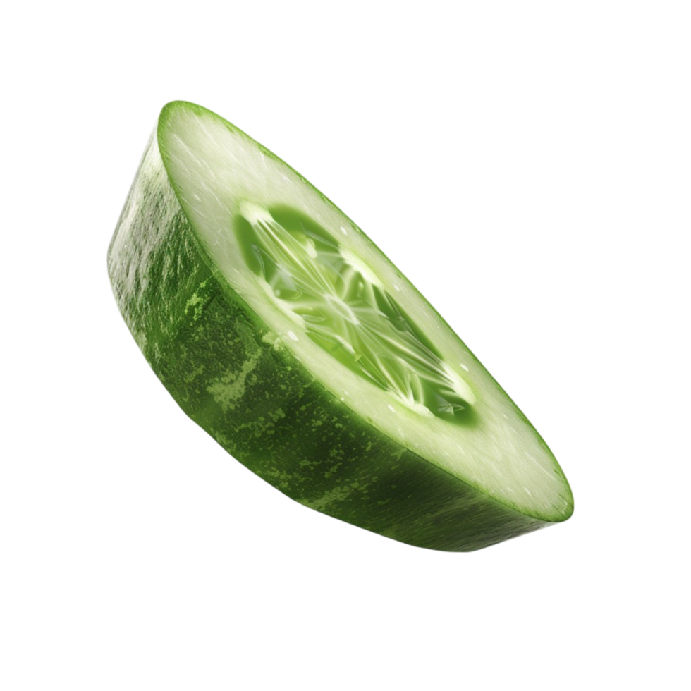 Cucumber Curls Rolled Up Slices on Transparent background AI-Generative png