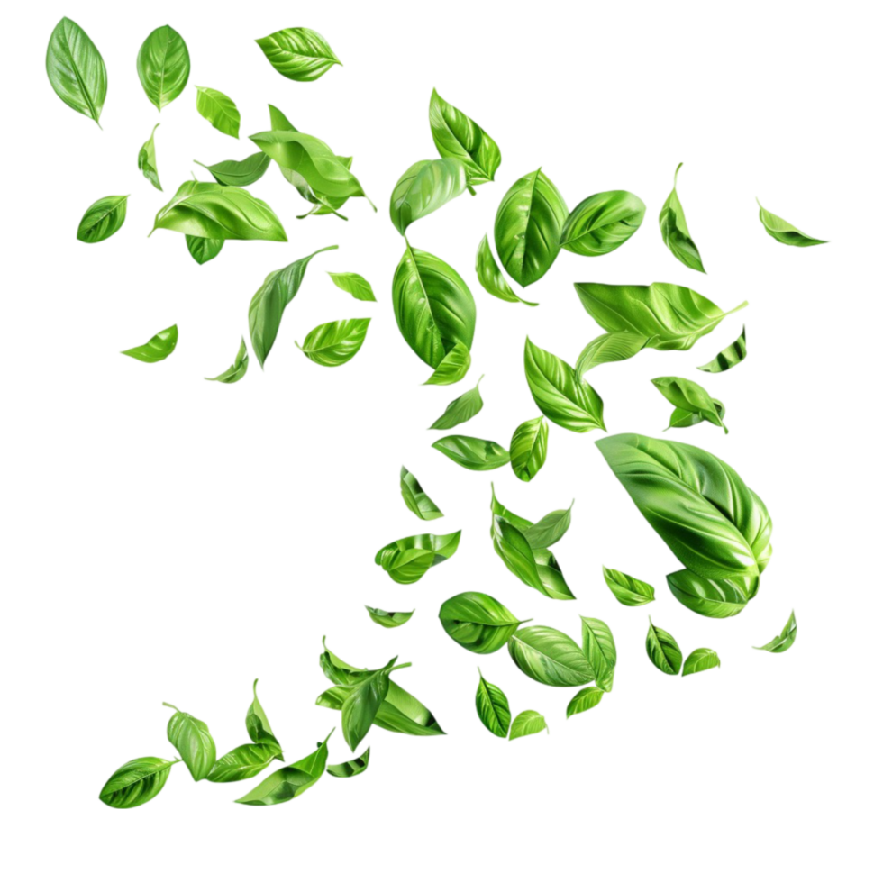 Flying Falling Leaves Isolated on Transparent background AI-Generative png