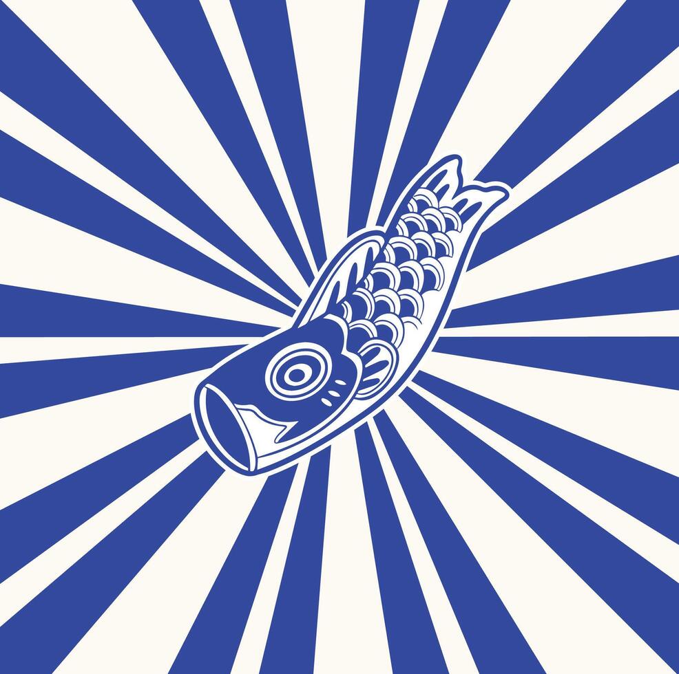 Hand drawn illustration of Koi fishes vector
