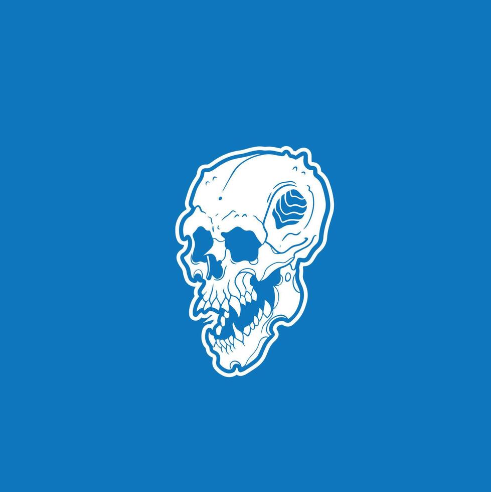 scary Skull head graphic design vector