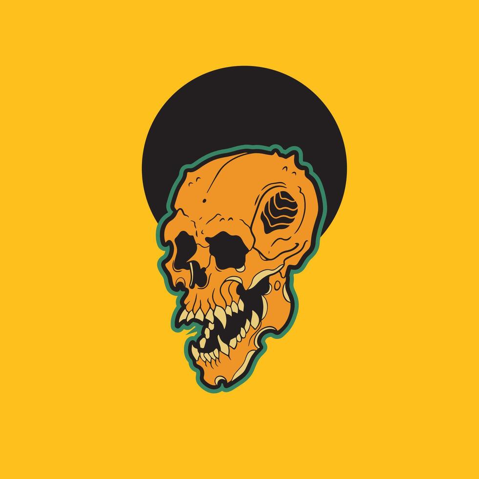 scary Skull head graphic design vector