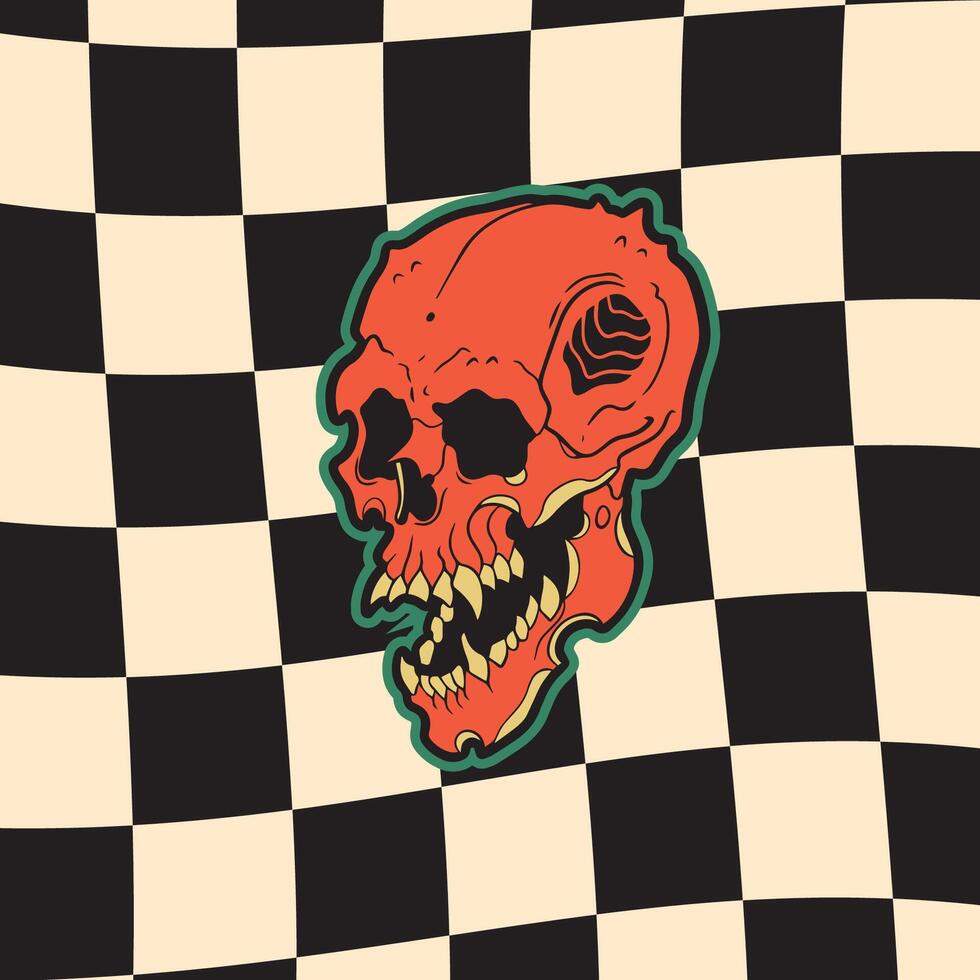 scary Skull head graphic design vector