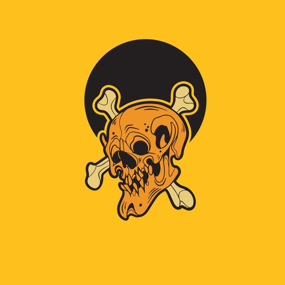 Illustration design of a Skull head vector