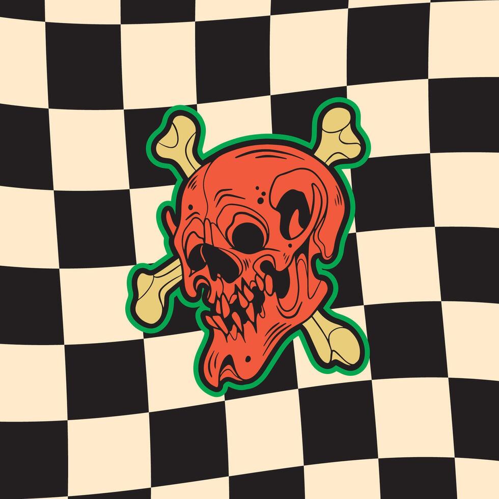 Illustration design of a Skull head vector
