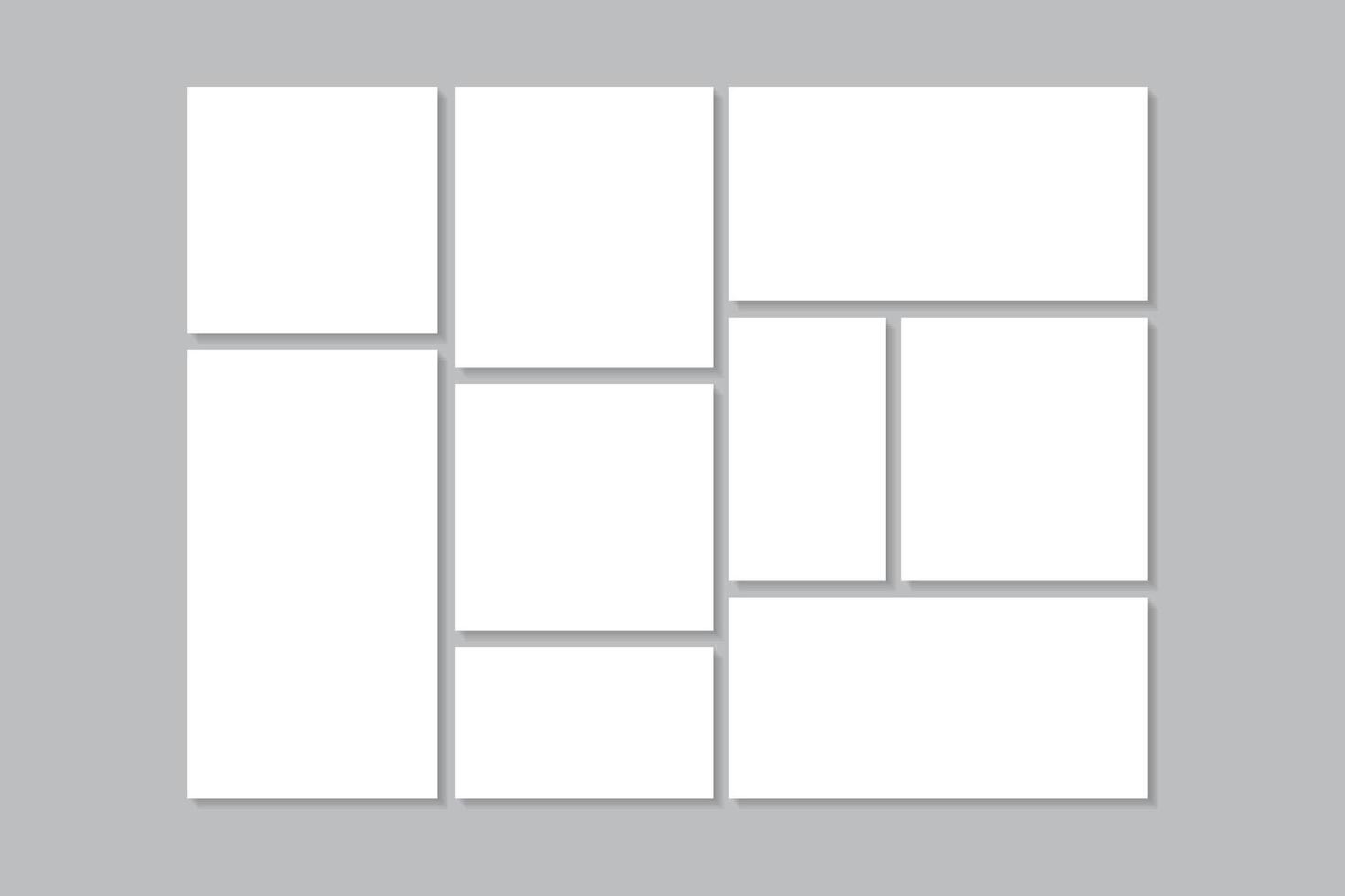 Photo collage template Moodboard grid vector