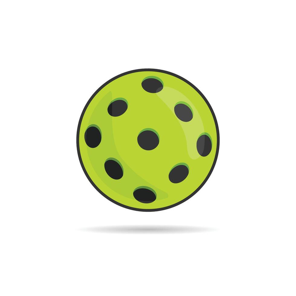 pickleball ball isolated on white, simple illustration, ball with holes vector