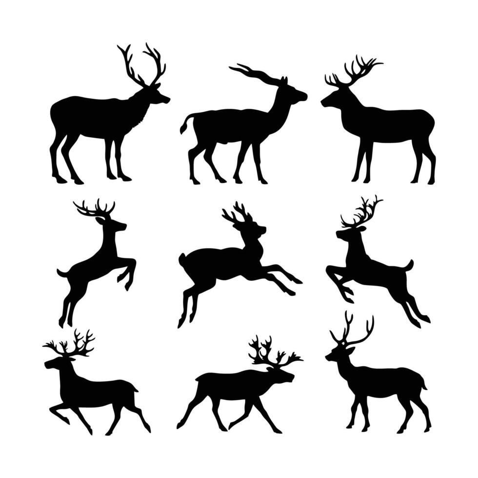 Deer Silhouette Isolated on White Background vector