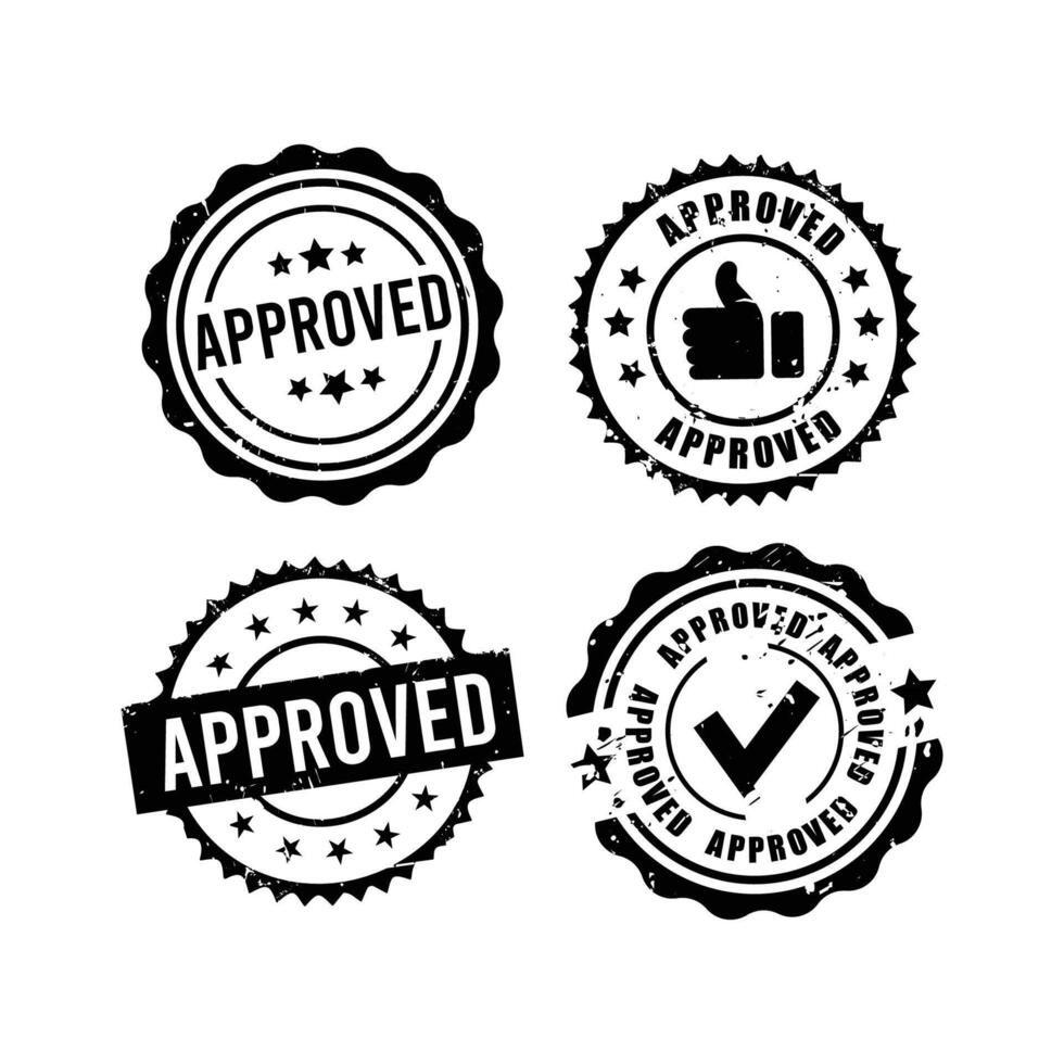 Quality control approved rubber stamp seal old vantage vector