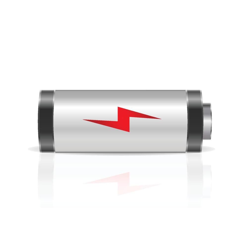 3D realistic empty battery with shadow vector