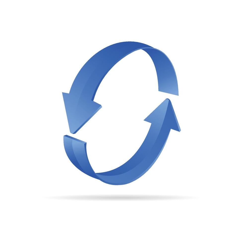 3D realistic blue circle arrow vector