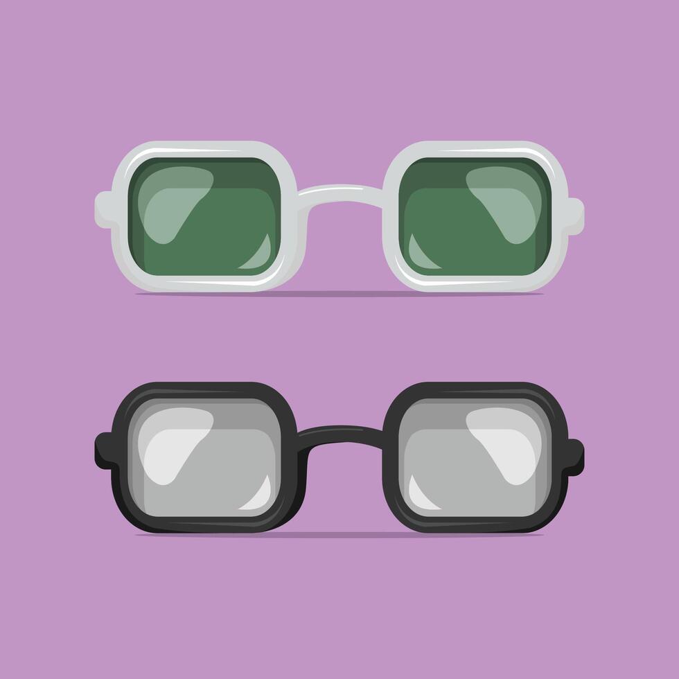 Flat sun glasses model with shinny effect vector