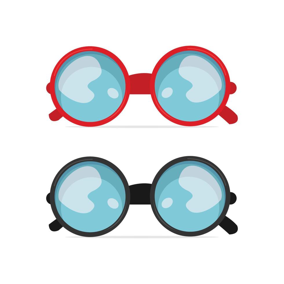 Flat sun glasses model with shinny effect vector