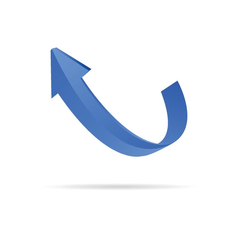 3D blue realistic up arrow vector