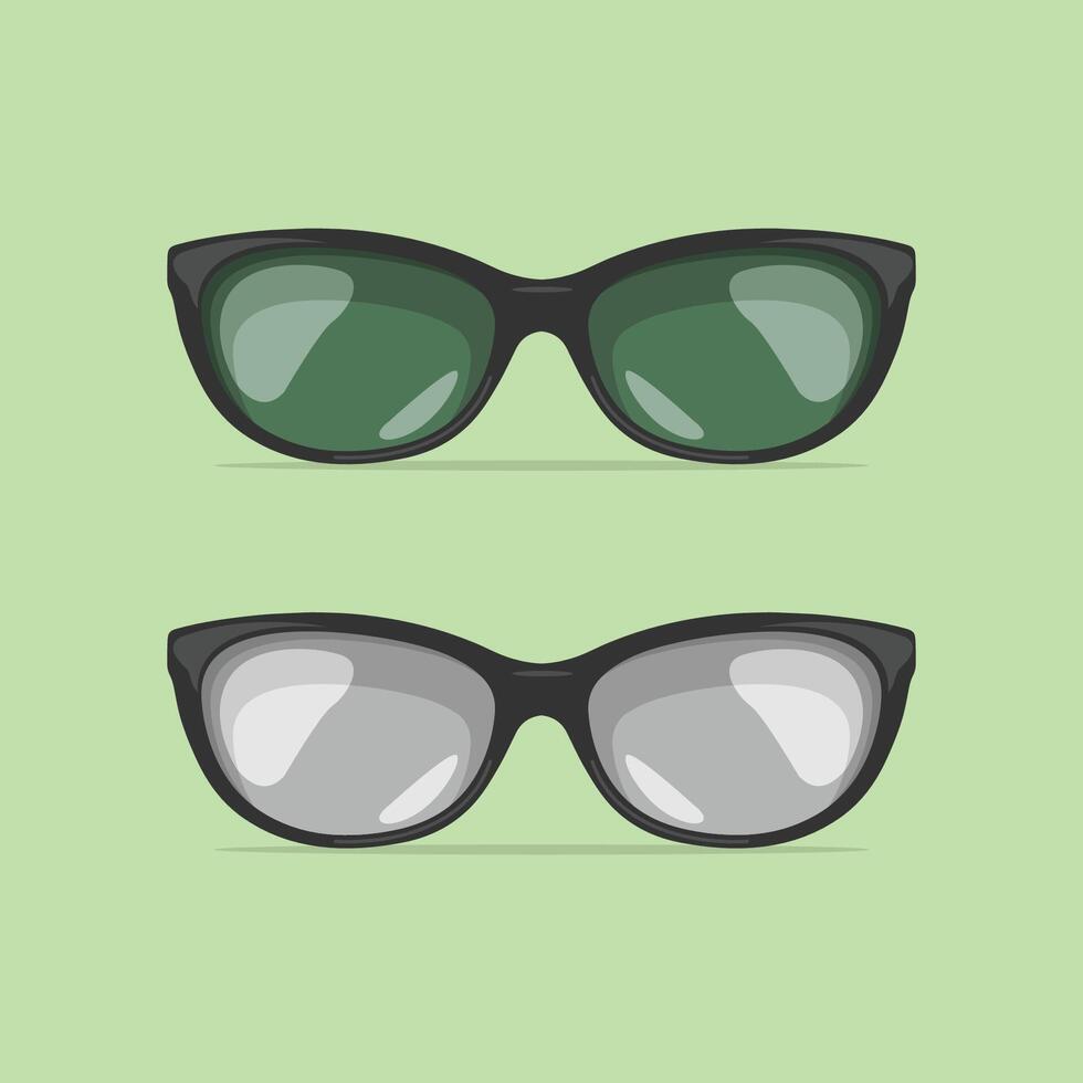 Flat sun glasses model with shiny effect vector