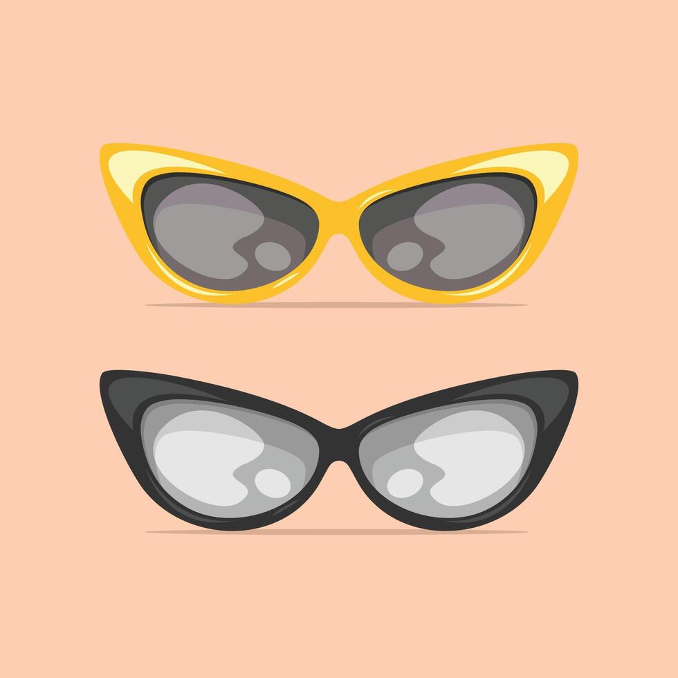 Flat sun glasses model with shinny effect vector