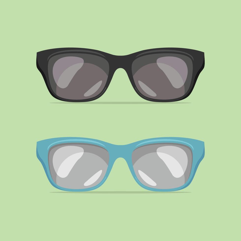 Flat sun glasses model with shinny effect vector