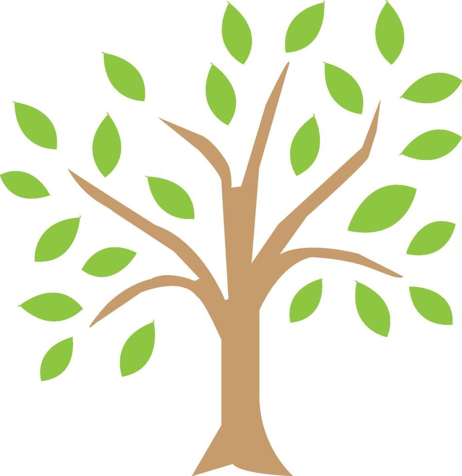tree, green leaves, vector