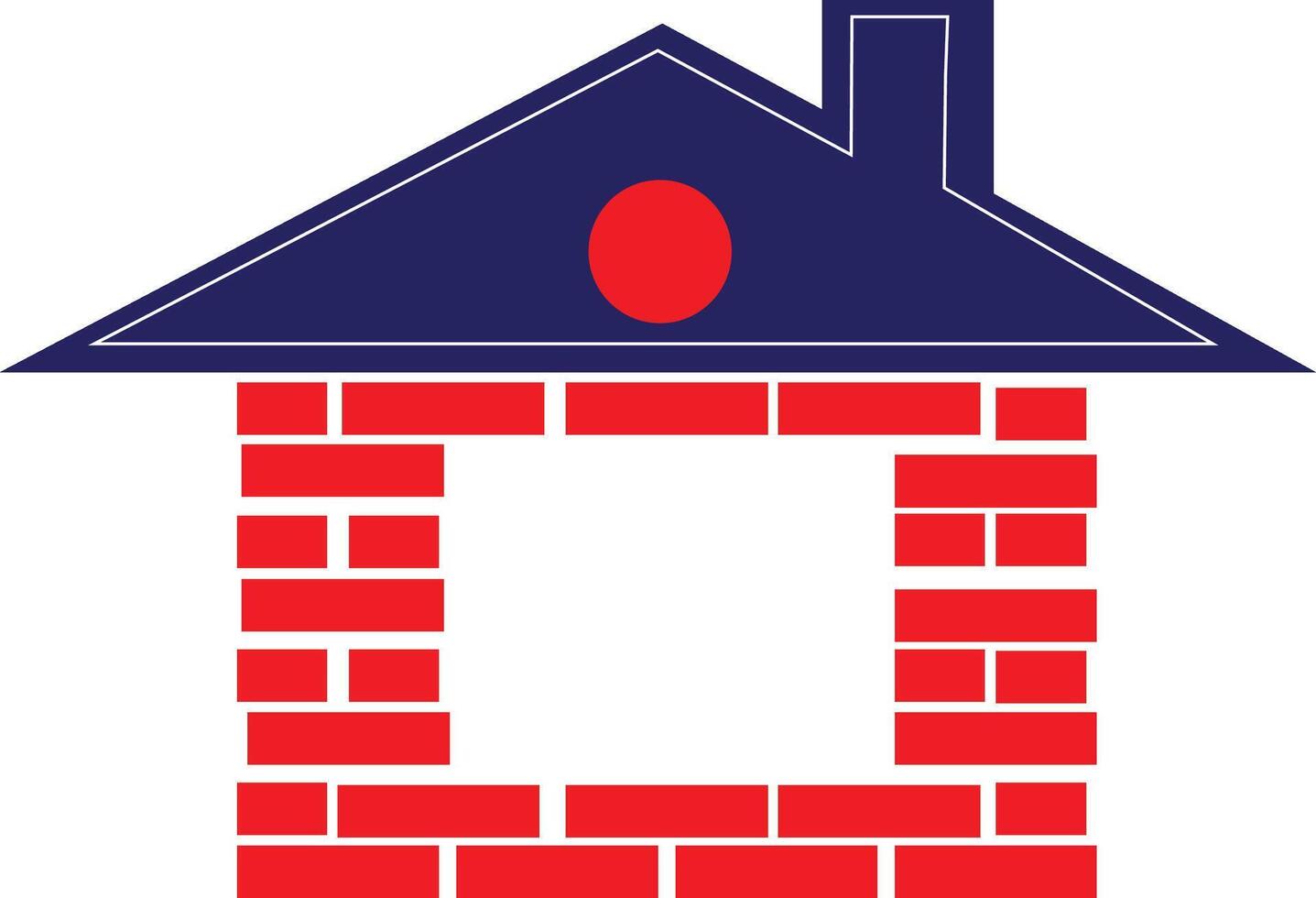house,red ,blue, art vector