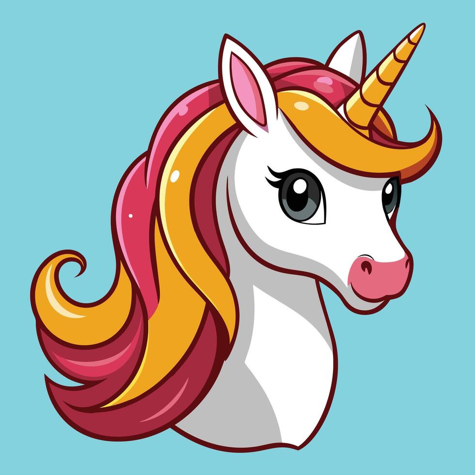 Adorable Rainbow Unicorn character in cartoon style for children vector