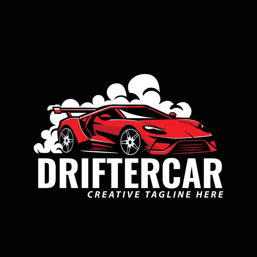 red car with smokey drift vector
