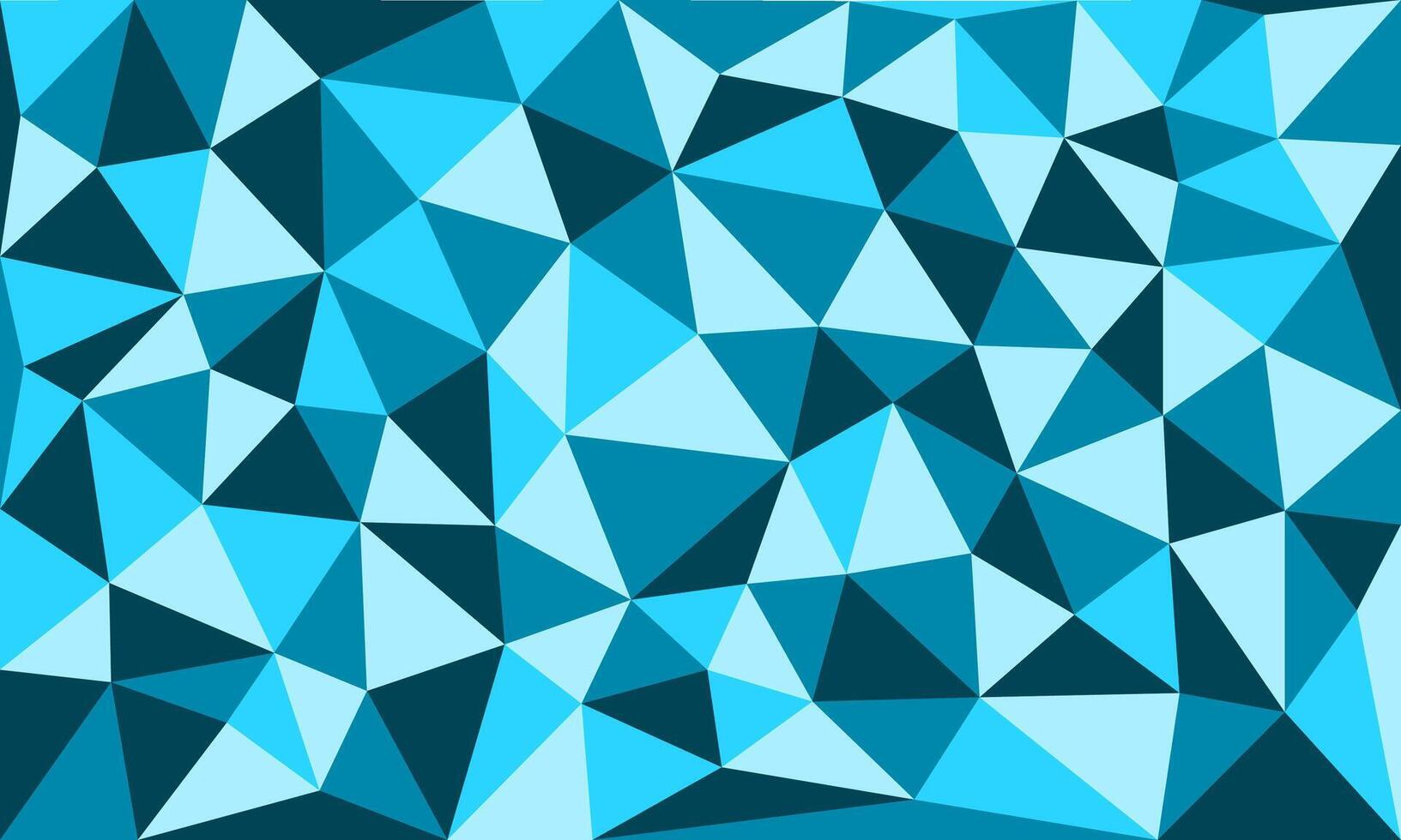 Abstract irregular triangle pattern background in aqua blue color. Low poly design illustration vector