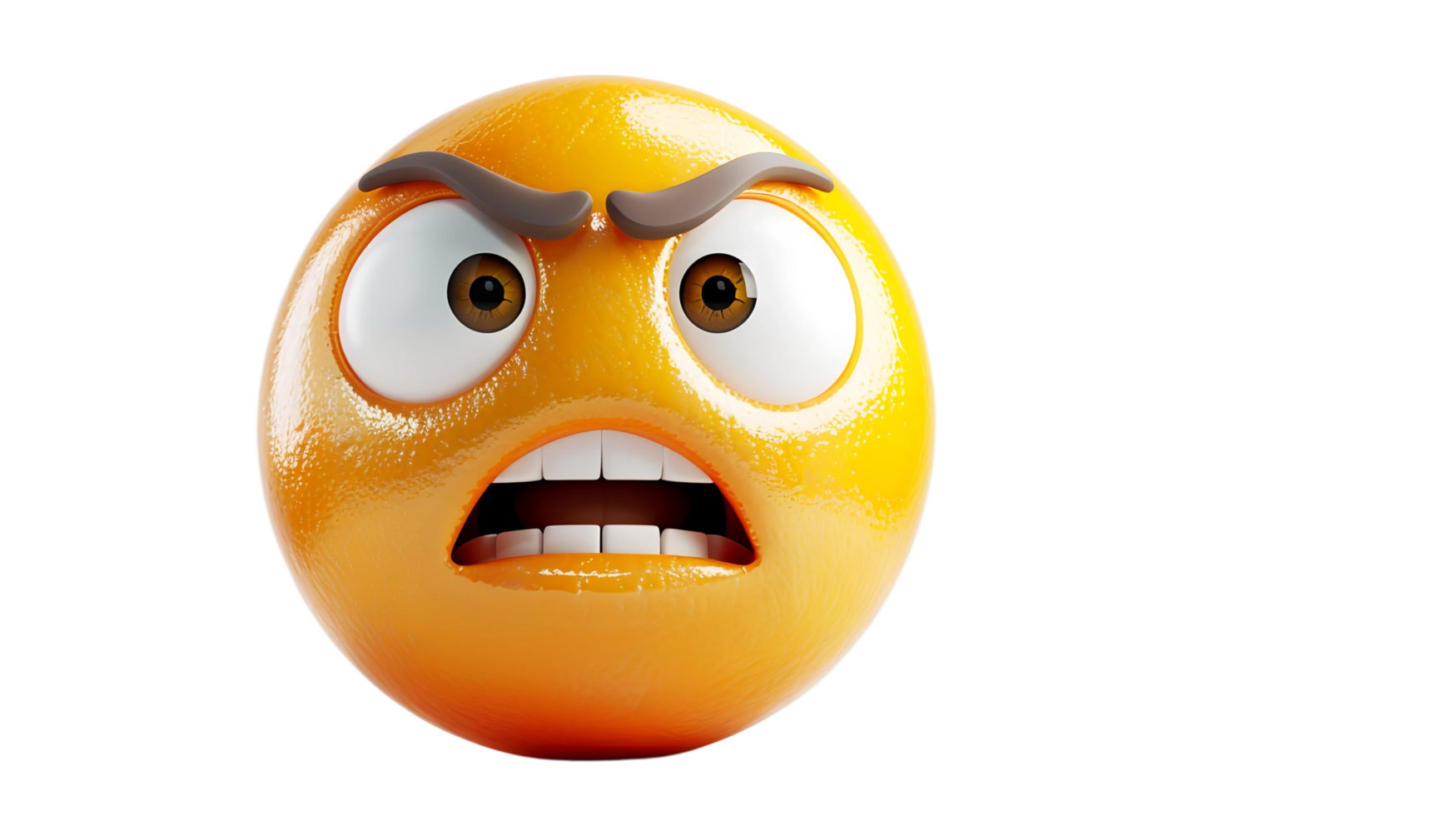 Angry emoji face, portraying frustration and anger with intense expression and World Emoji Day png