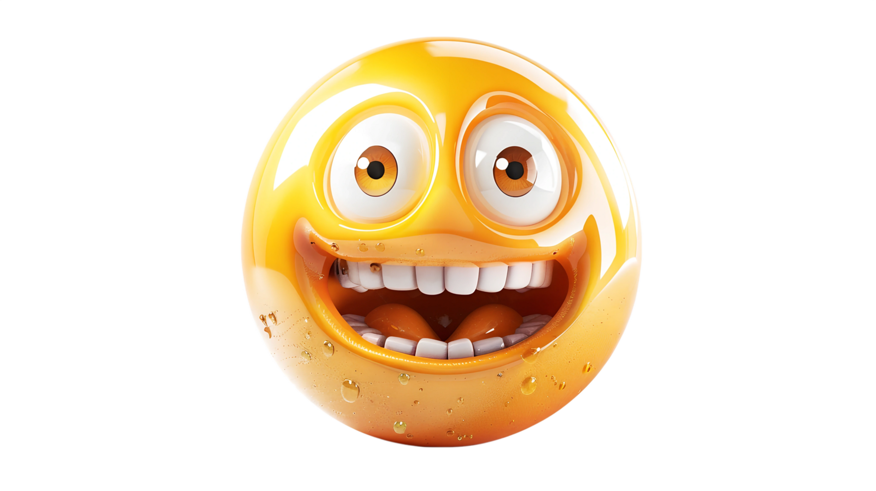 Wide-eyed smiling emoji, capturing a moment of happiness and positivity in digital communication png