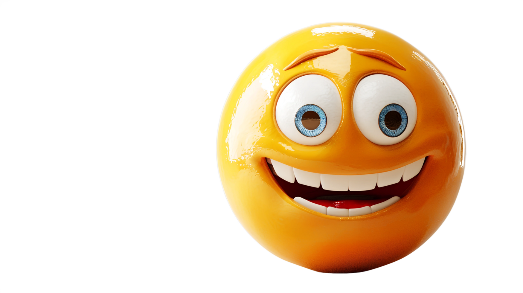 Big grinning emoji face, representing extreme happiness and excitement in a fun digital style png