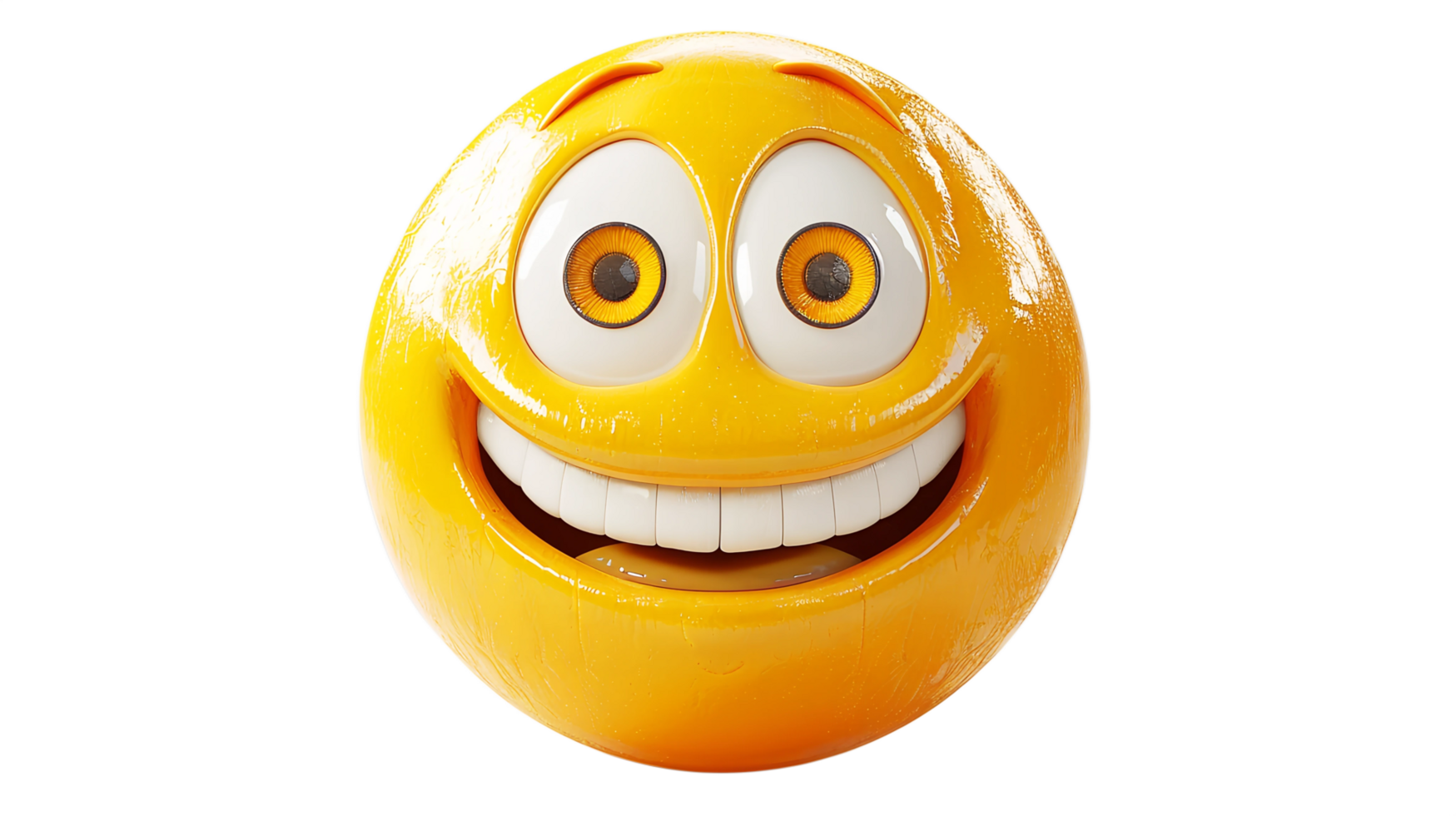 Wide-eyed smiling emoji, capturing a moment of happiness and positivity in digital communication png