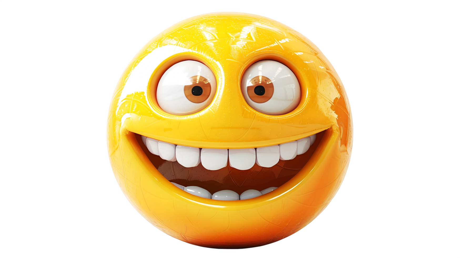 Wide-eyed smiling emoji, capturing a moment of happiness and positivity in digital communication png