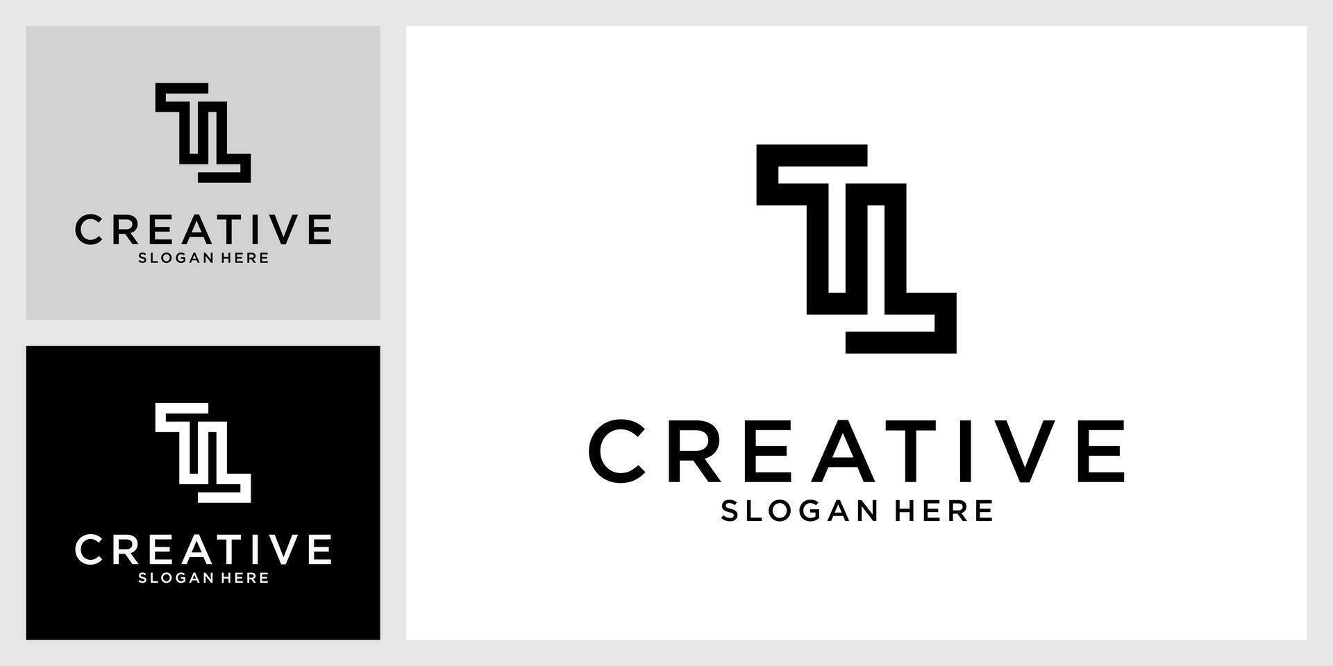 TL or LT initial letter logo design . vector