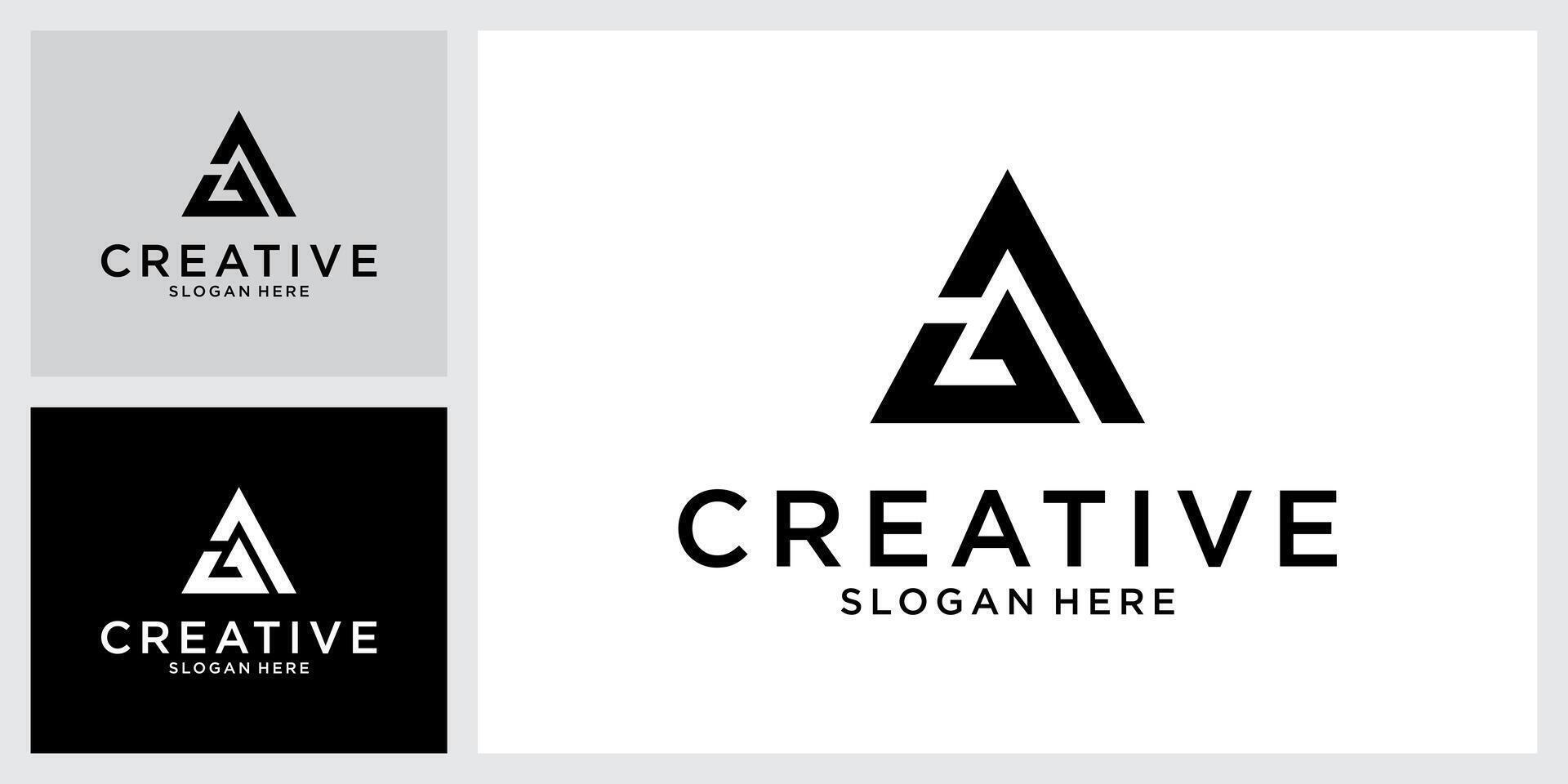 AG or GA initial letter logo design vector