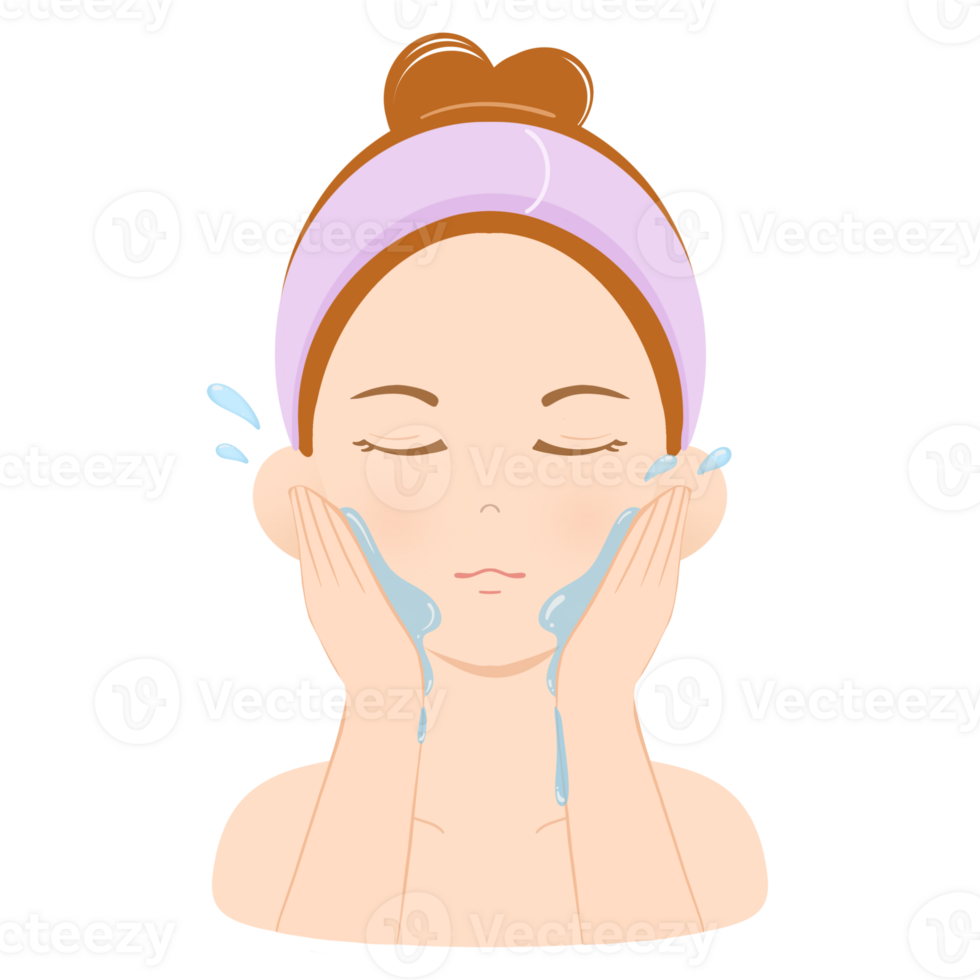 Rinse the face with clean water png
