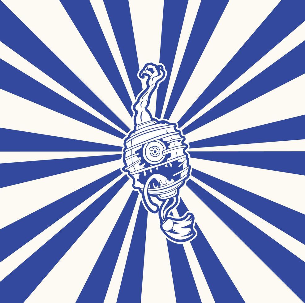 Japanese lamp art mask vector