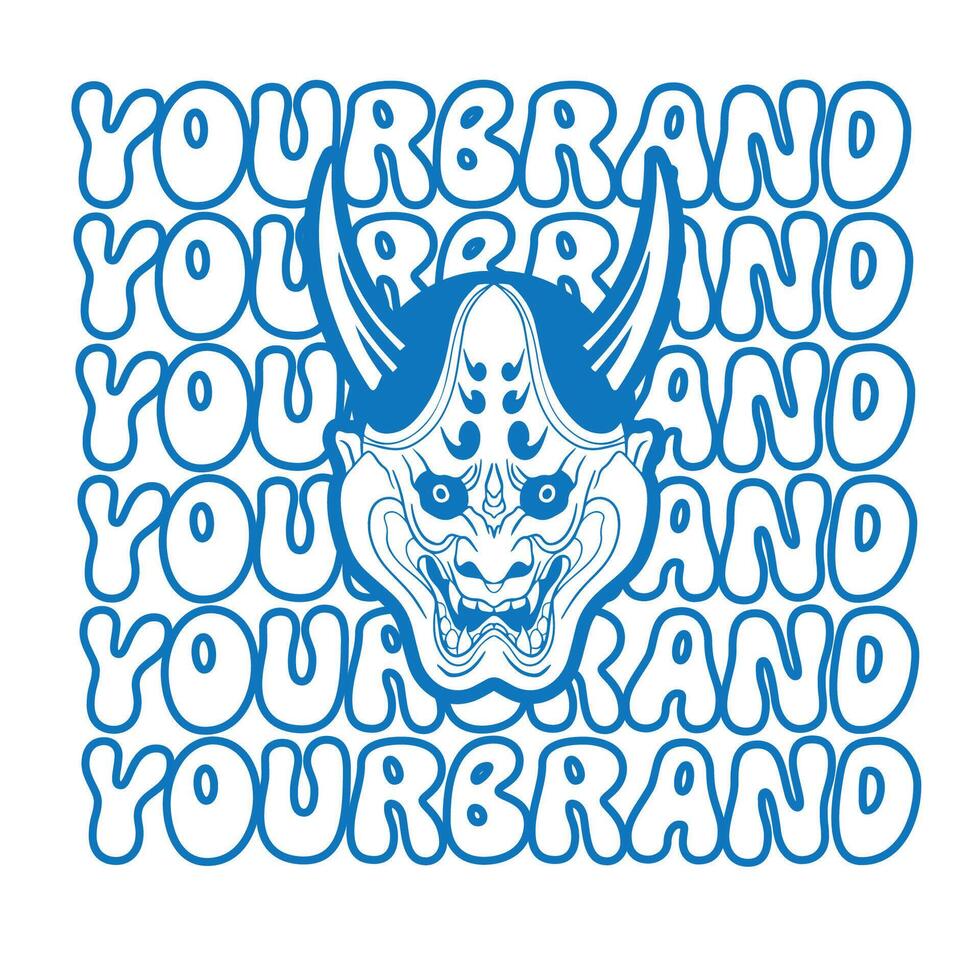 onimask art illustration demon design vector