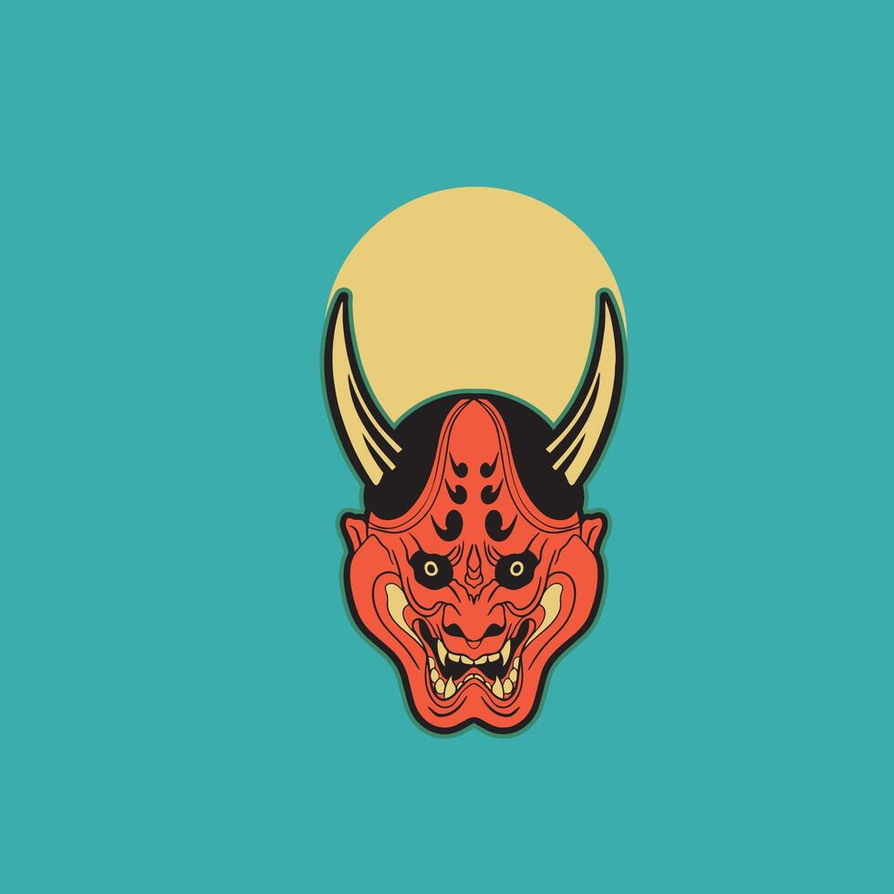 onimask art illustration demon design vector