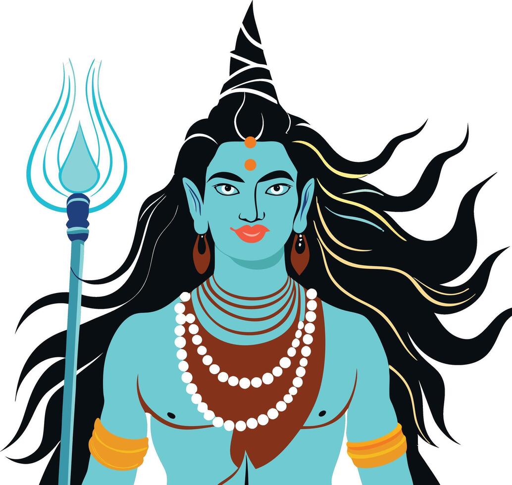 Hindu Festival Maha Shivaratri With Lord Shiva vector