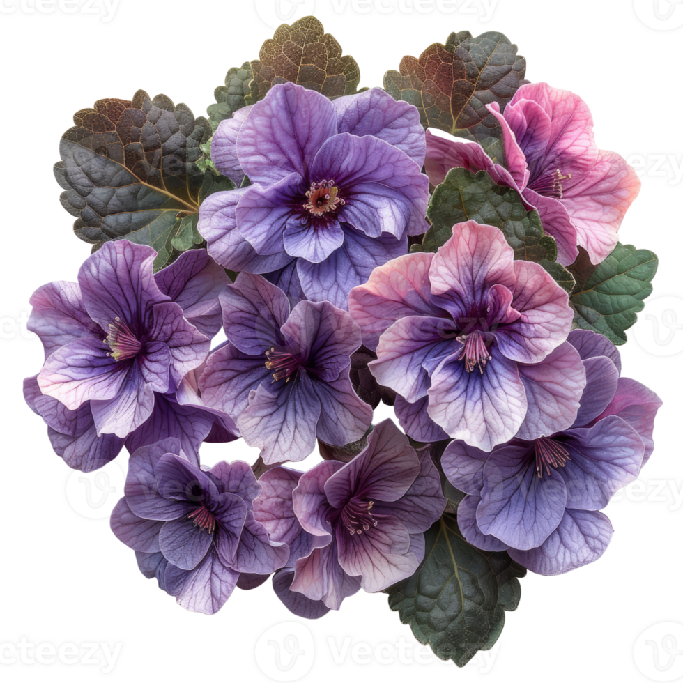 African Violet petals, Saintpaulia, without background . png