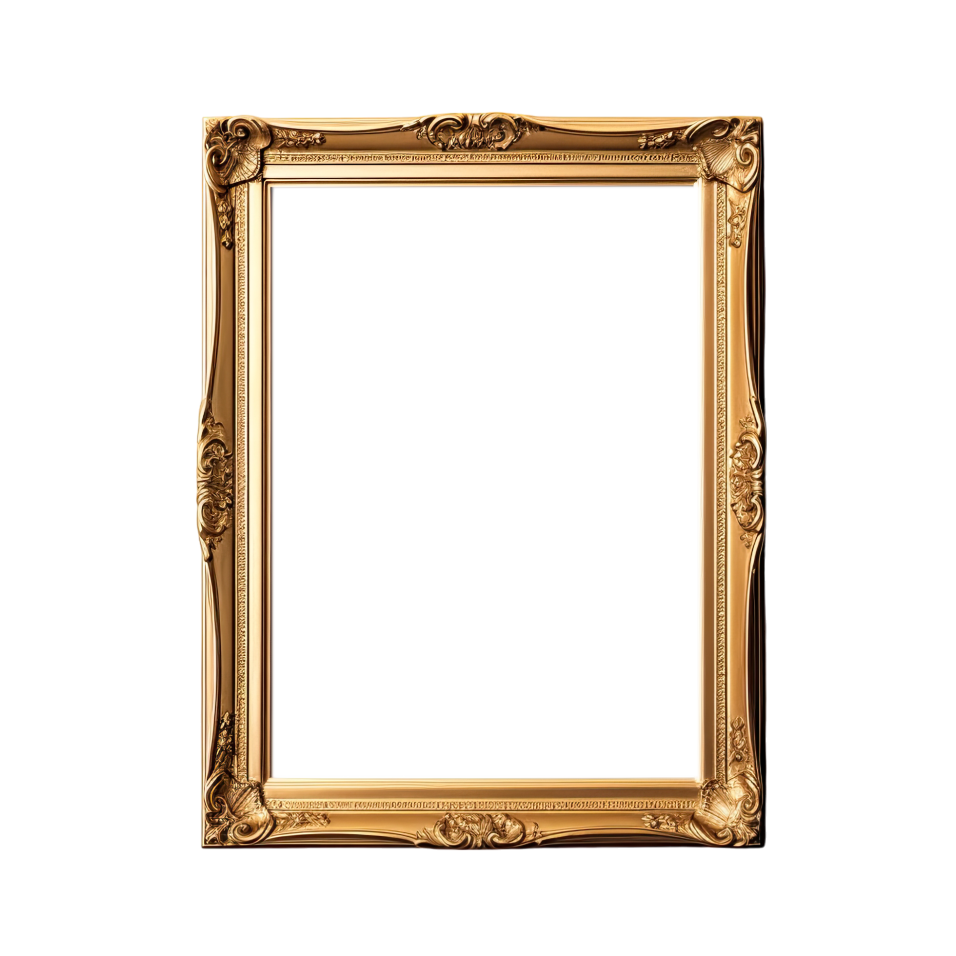 Photo frame empty isolated on transparent background, without