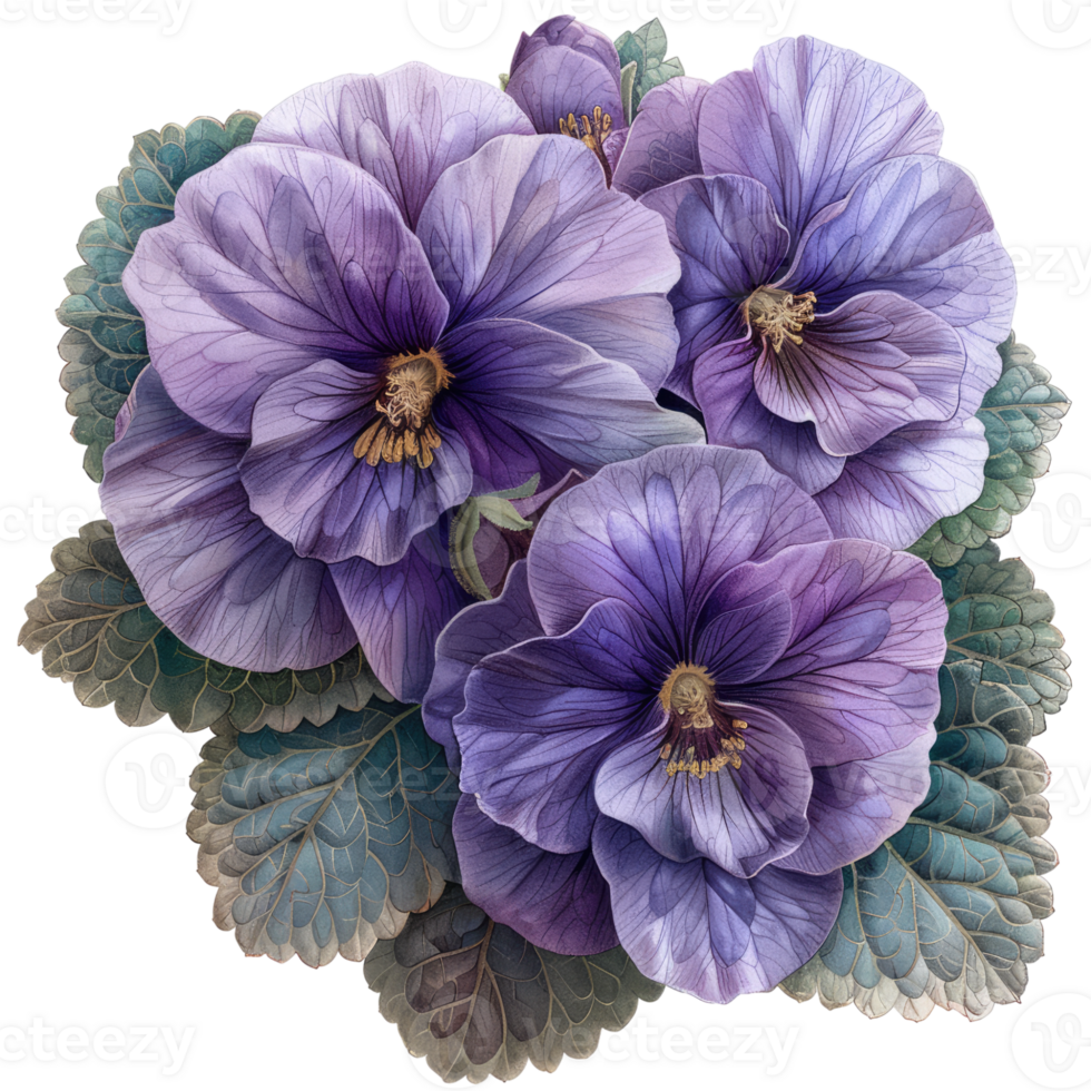 African Violet petals, Saintpaulia, without background . png
