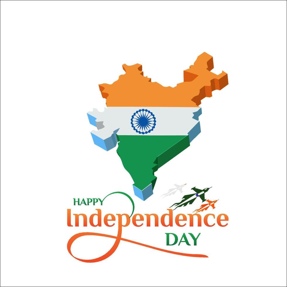 Happy Independence Day of India, wavy Indian flag, tricolour with Famous monument, background 15th August vector
