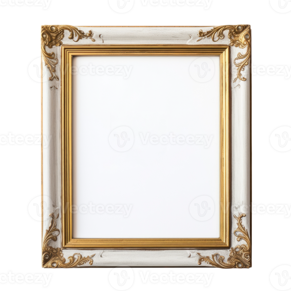 Photo frame empty isolated on transparent background, without