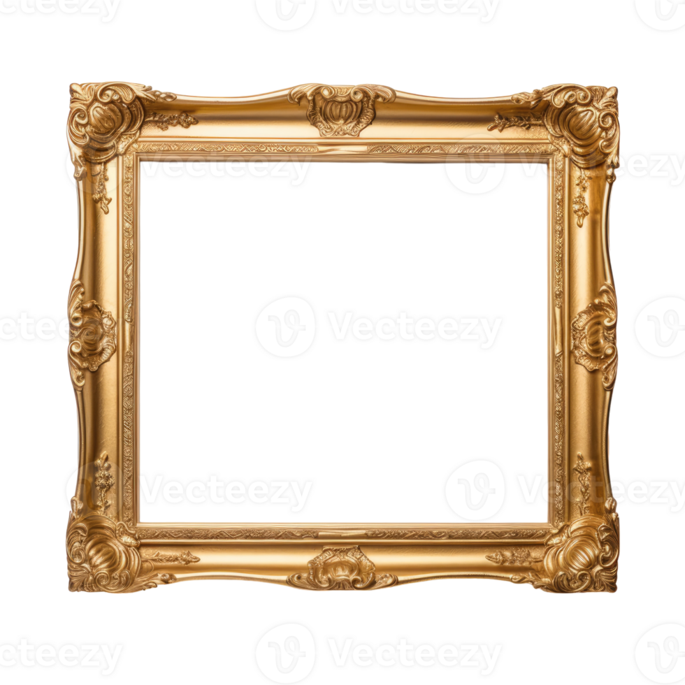 Photo frame empty isolated on transparent background, without