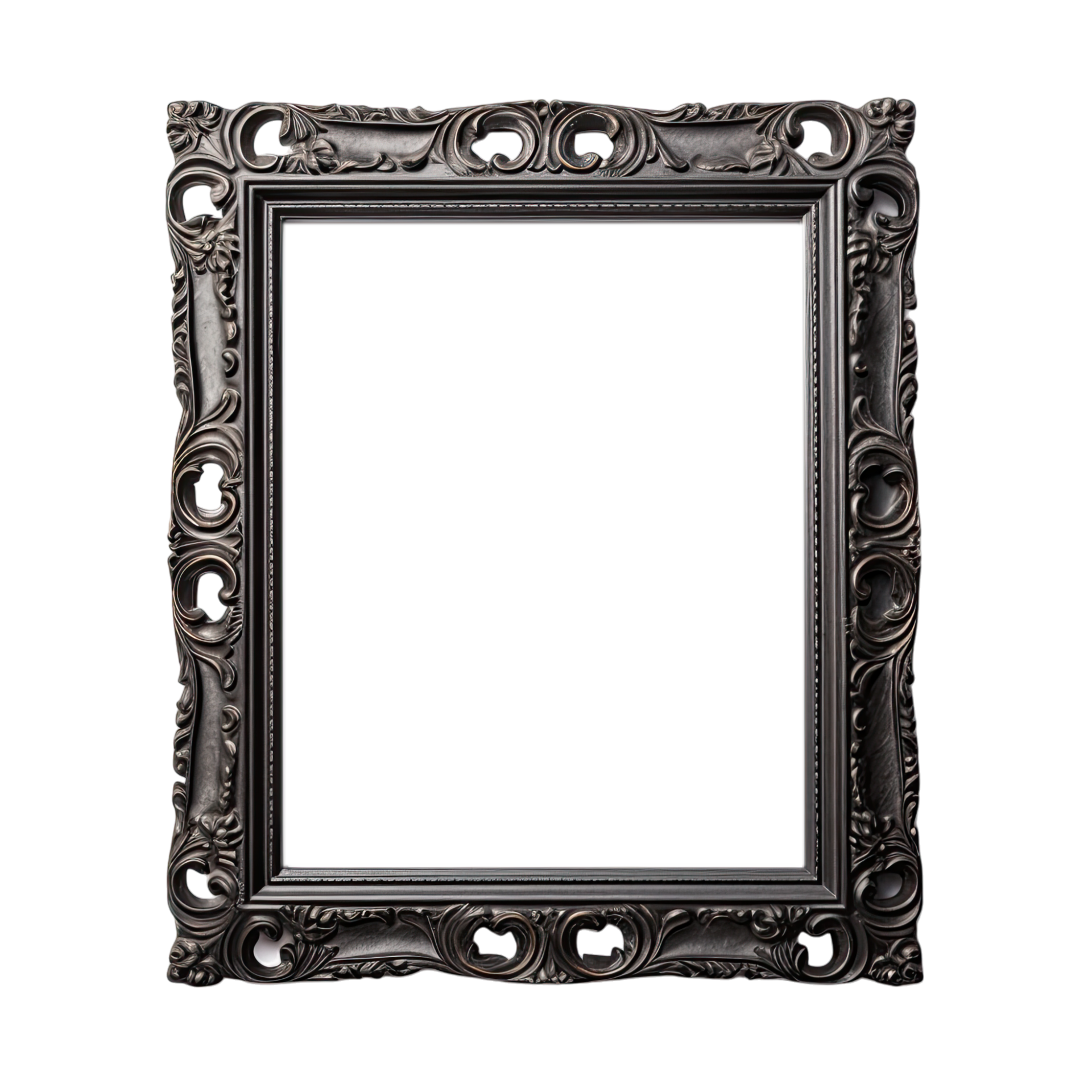 Photo frame empty isolated on transparent background, without