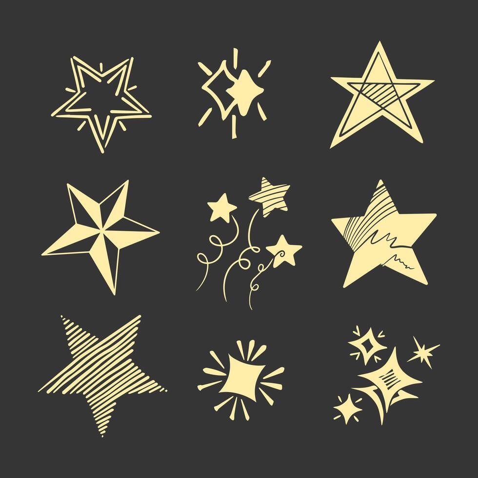 sparkle star, winkling stars. Shine icon, Clean star icon. isolated on black background. vector